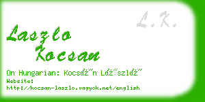 laszlo kocsan business card